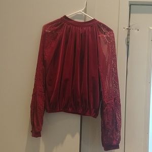 Free People velvet lace shirt